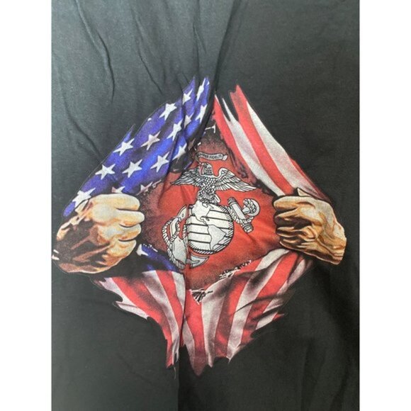 Fruit Of The Loom Women's Graphic T-Shirt‎ Black HD Cotton U.S. Marine Corps XL - Picture 3 of 7